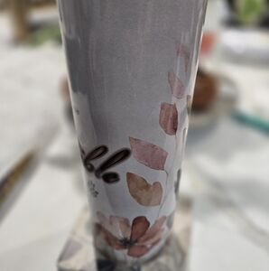 Floral Gray and Pink Tumbler